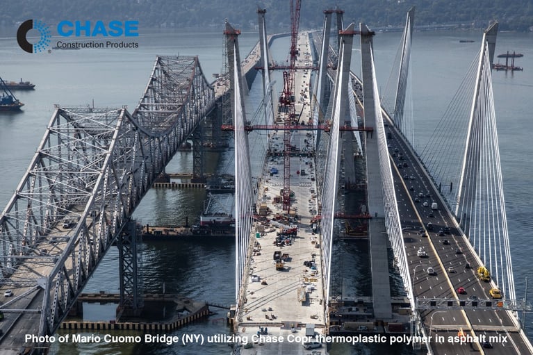 Photo of Mario Cuomo Bridge (NY) utilizing Chase Corporation thermoplastic polymer in asphalt mix.jpg