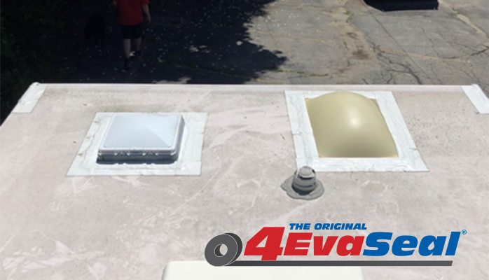 Skylights sealed with 4EvaSeal waterproofing tape