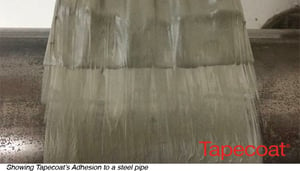 Tapecoat's Adhesion to a steel pipe